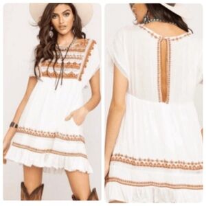 Free People SUNRISE WANDER MINI DRESS SIZE MEDIUM